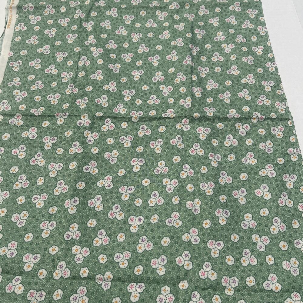 Judie Rothermel Marcus Brothers Floral Green Cotton Fabric 42x112 in Cottagecore